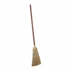 Warehouse Heavy Duty Corn Broom, 1 1/8" Wood Handle, Blue