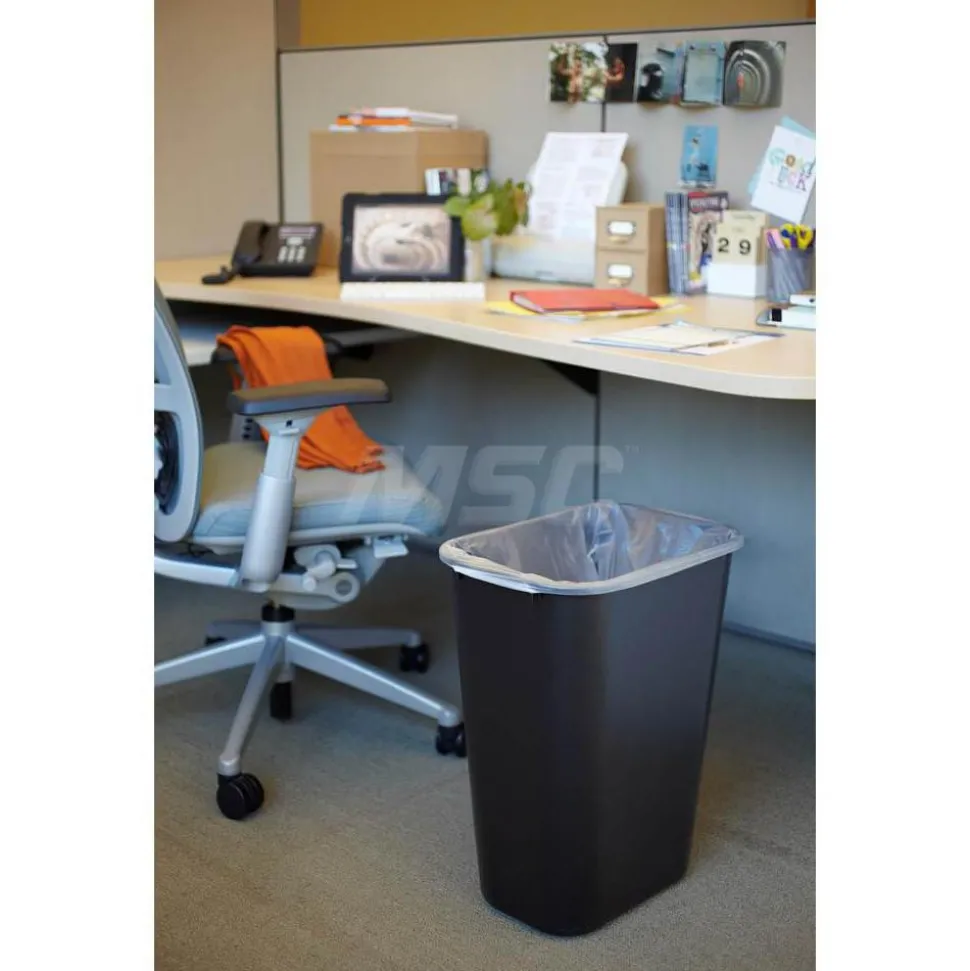 Wastebasket Trash Container, 41 Qt, Black