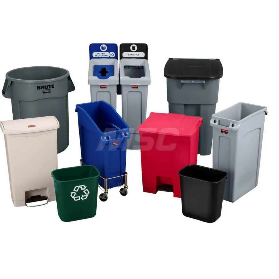 Wastebasket Trash Container, 41 Qt, Black