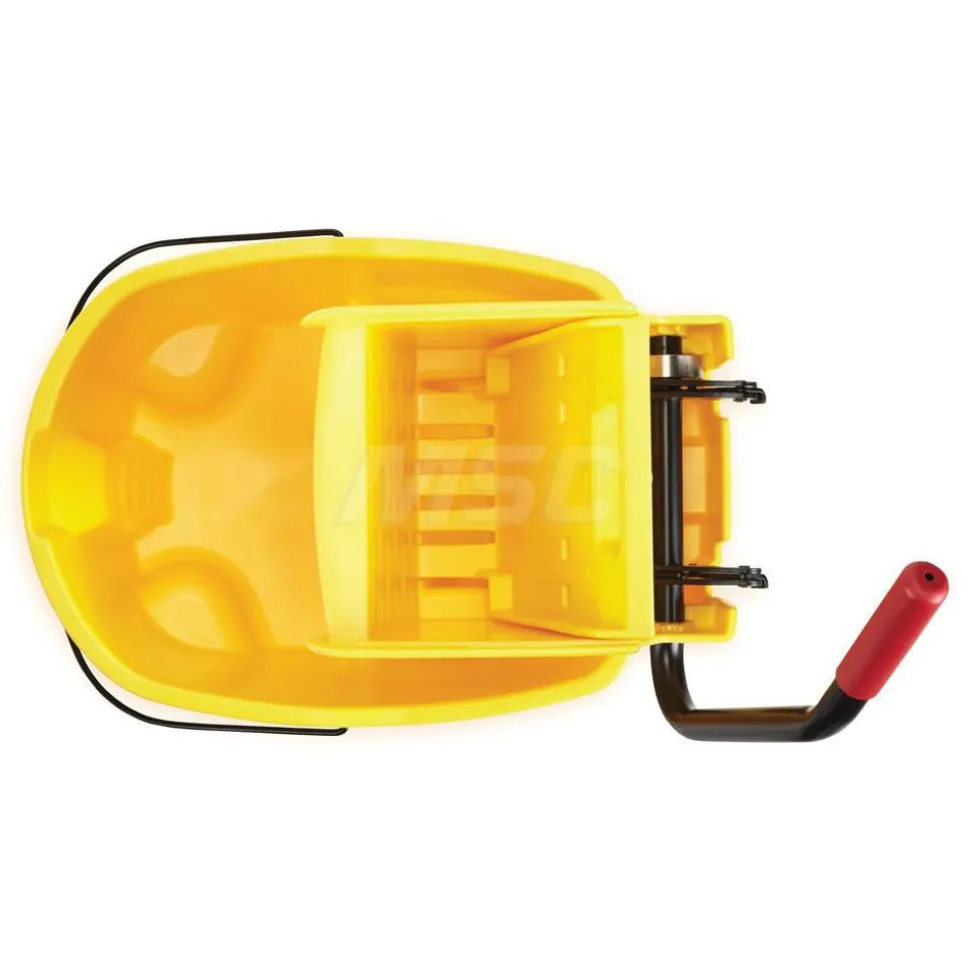 WaveBrake 35 Qt Side-Press Mop Bucket & Wringer Combo on Wheels, Yellow