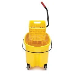 WaveBrake 35 Qt Side-Press Mop Bucket & Wringer Combo on Wheels, Yellow