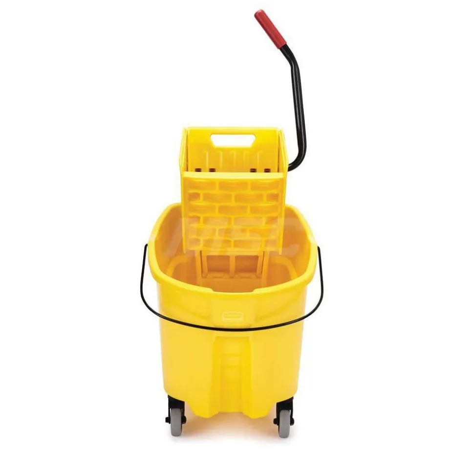 WaveBrake 35 Qt Side-Press Mop Bucket & Wringer Combo on Wheels, Yellow