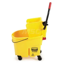 WaveBrake 35 Qt Side-Press Mop Bucket & Wringer Combo on Wheels, Yellow