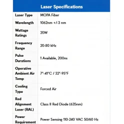 20 W Class I Laser Marking Machine: 90mm x 90mm, Fiber Laser, 21 CFR