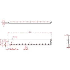 WEDM Rails: Length (mm): 615.00; Width (mm - 2 Decimals): 60.00; Height (mm): 36.00; Material: Stainless Steel
