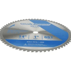 Wet & Dry Cut Saw Blade: 14" Dia, 1" Arbor Hole, 0.0906" Kerf Width, 66 Teeth