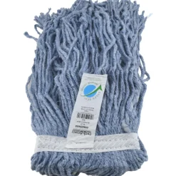 Wet Mop Cut: Clamp Jaw, Large, Blue Mop, Blended Fiber