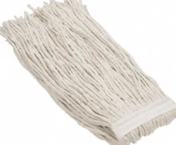 Wet Mop Cut: Clamp Jaw, Large, White Mop, Cotton