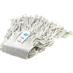 Wet Mop Cut: Clamp Jaw, Medium, White Mop, Cotton