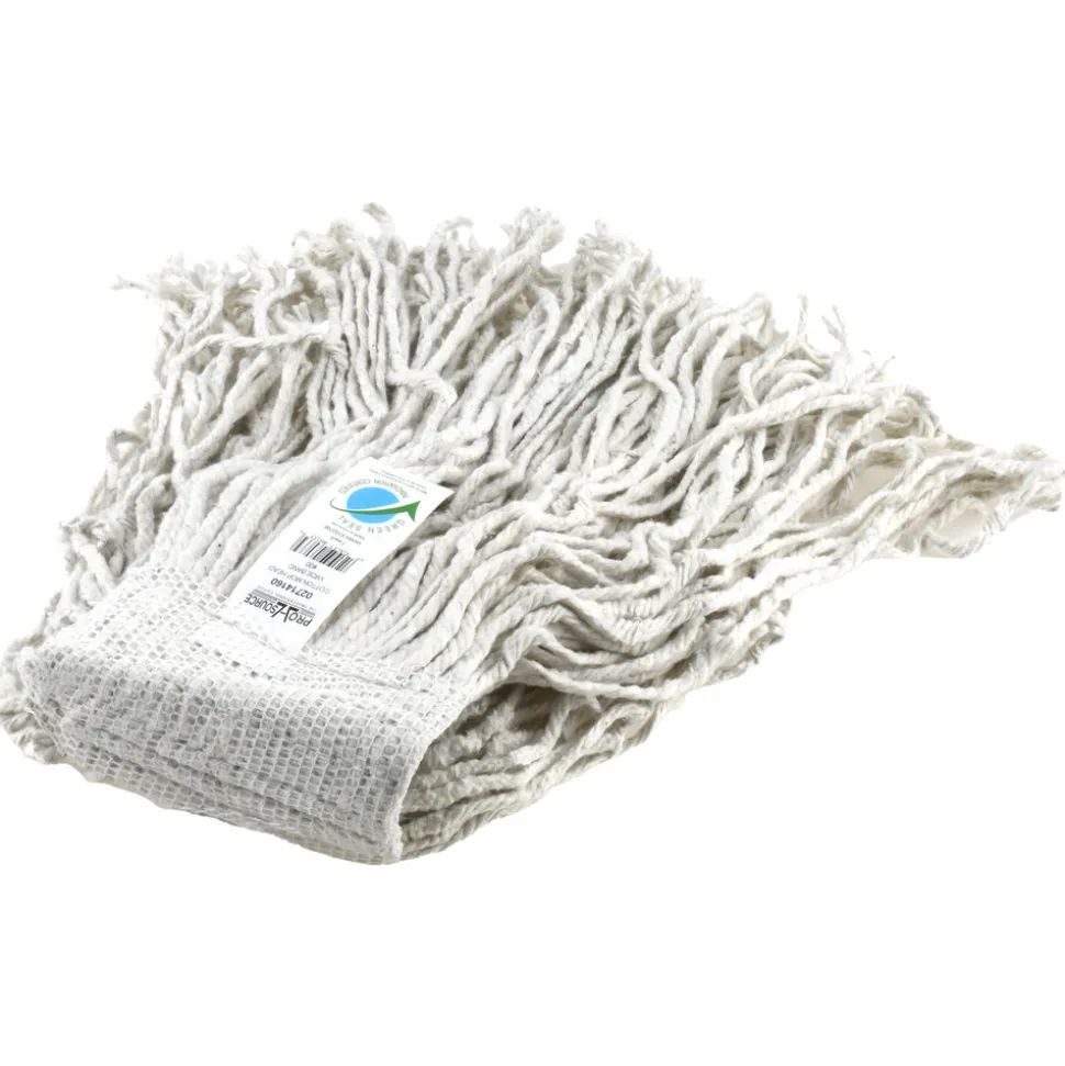 Wet Mop Cut: Clamp Jaw, Medium, White Mop, Cotton