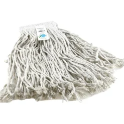 Wet Mop Cut: Clamp Jaw, Medium, White Mop, Cotton