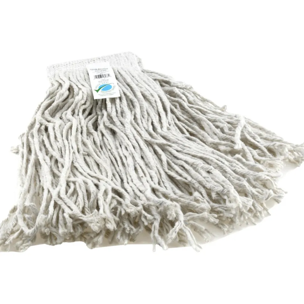 Wet Mop Cut: Clamp Jaw, Medium, White Mop, Cotton