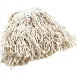 Wet Mop Cut: Clamp Jaw, X-Large, White Mop, Cotton