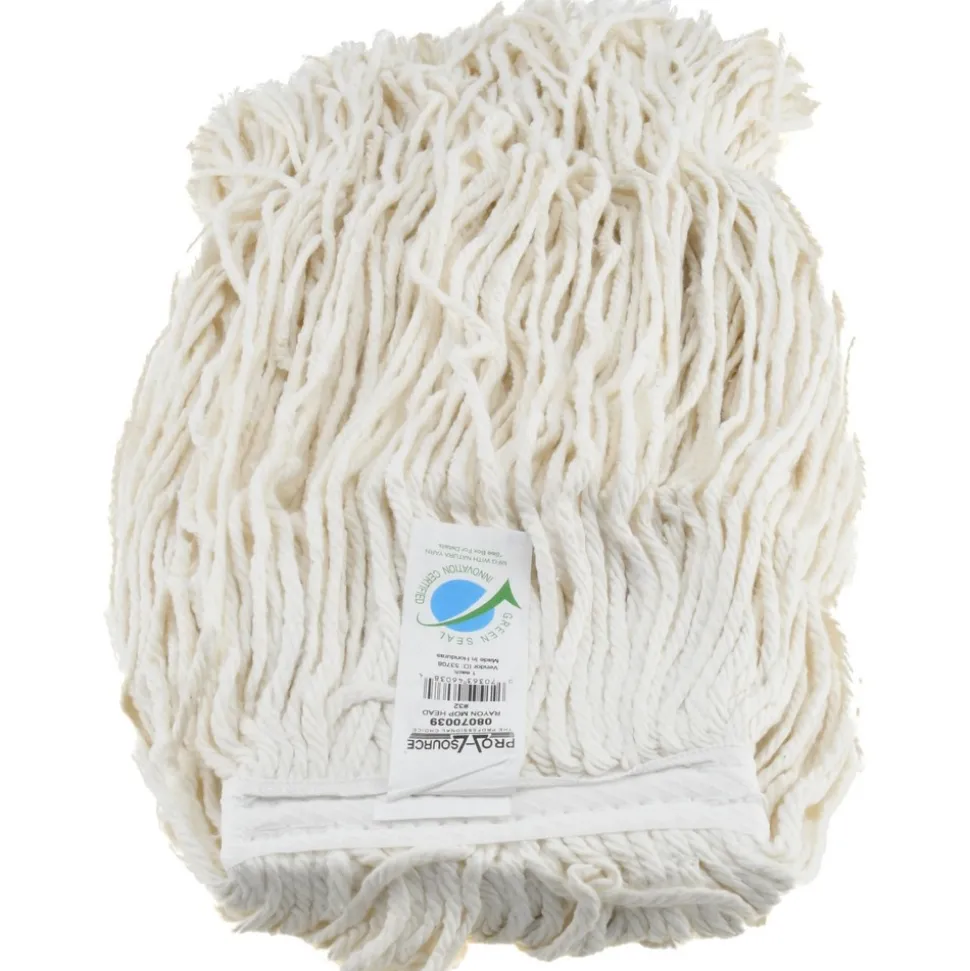 Wet Mop Cut: Clamp Jaw, X-Large, White Mop, Rayon