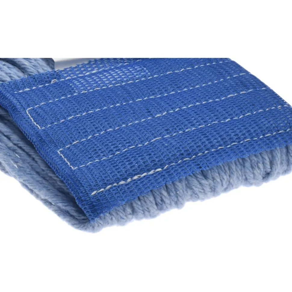 Wet Mop Loop: Clamp Jaw, Large, Blue Mop, Blended Fiber