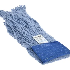 Wet Mop Loop: Clamp Jaw, Large, Blue Mop, Blended Fiber