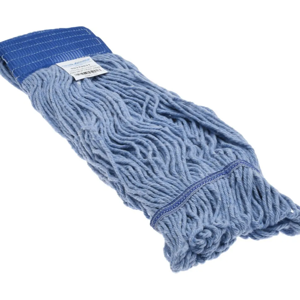 Wet Mop Loop: Clamp Jaw, Large, Blue Mop, Blended Fiber