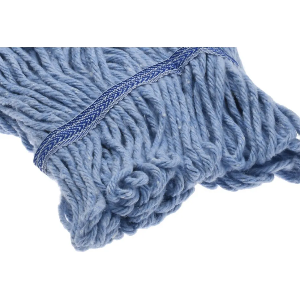 Wet Mop Loop: Clamp Jaw, Large, Blue Mop, Blended Fiber