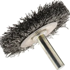 Wheel Brush: 2" Wheel Dia, 1/4" Face Width, 0.0140" Wire Dia, Crimped