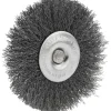Wheel Brush: 3" Wheel Dia, 1/4" Face Width, 0.0080" Wire Dia, Crimped