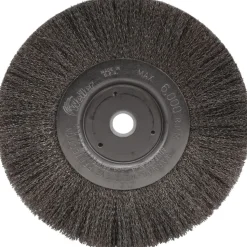 Wheel Brush: 6" Wheel Dia, 3/4" Face Width, 0.0060" Wire Dia, Crimped