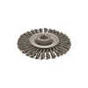 Wheel Brush: 4" Wheel Dia, 3/16" Face Width, 0.0200" Wire Dia, Knotted