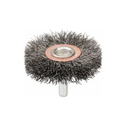 Wheel Brush: 2" Wheel Dia, 3/8" Face Width, 0.0118" Wire Dia, Crimped