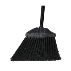 11" Wide, Black Synthetic Bristles, 48" Metal Handle, Angled Broom