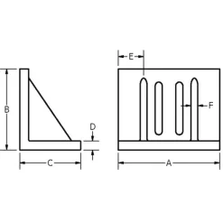 10" Wide x 6" Deep x 8" High Cast Iron Machined Angle Plate