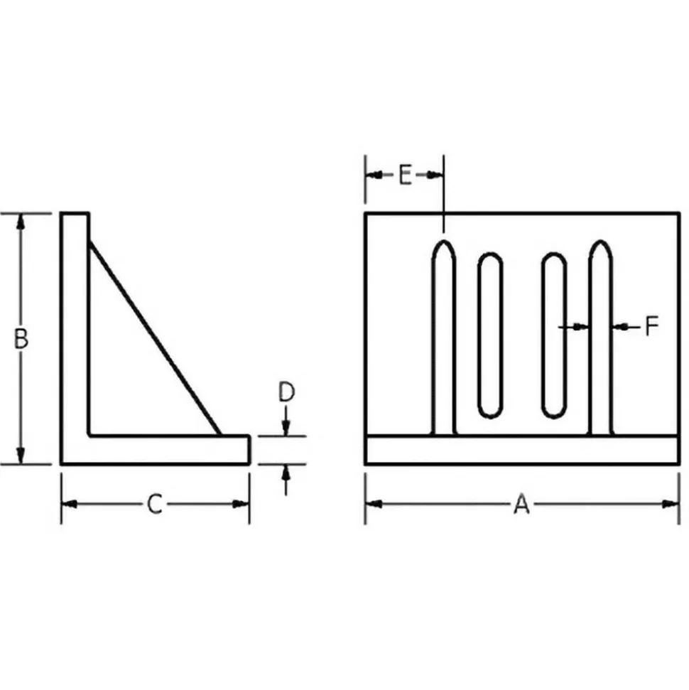 10" Wide x 6" Deep x 8" High Cast Iron Machined Angle Plate