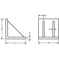 6" Wide x 6" Deep x 6" High Cast Iron Precision-Ground Angle Plate