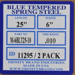6" Wide x 25" Long x 0.01" Thick, Spring Steel Sheet