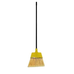 12" Wide, Yellow Polypropylene Bristles, Vinyl-Coated Metal Handle, Angled Broom