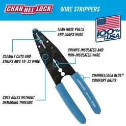 Wire Stripper: 22 AWG to 10 AWG Max Capacity
