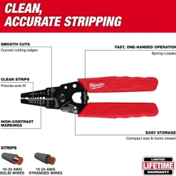Wire Stripper & Cutter, 10-24 AWG, Compact, Comfort Grip