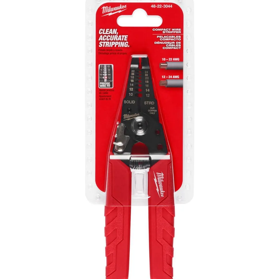 Wire Stripper & Cutter, 10-24 AWG, Compact, Comfort Grip