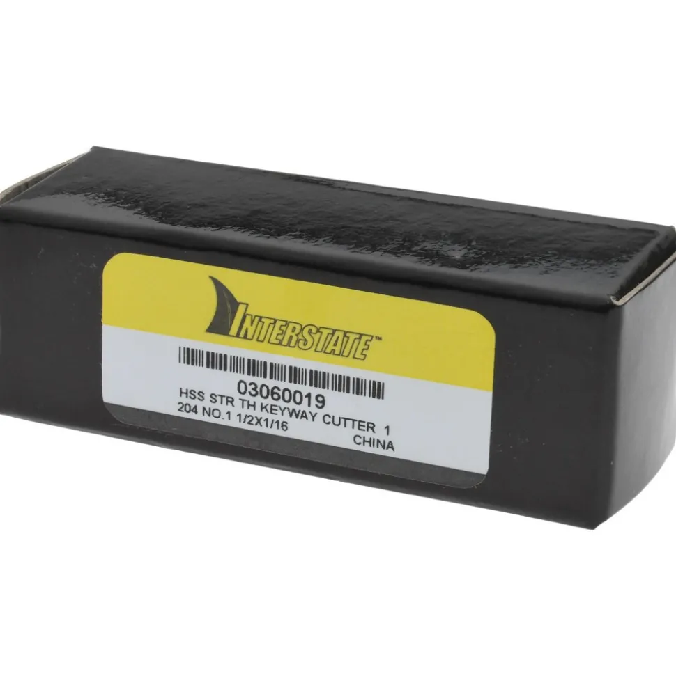 Woodruff Keyseat Cutter: 1/2" Cut Dia, 1/16" Cut Width, 1/2" Shank Dia, Straight Tooth
