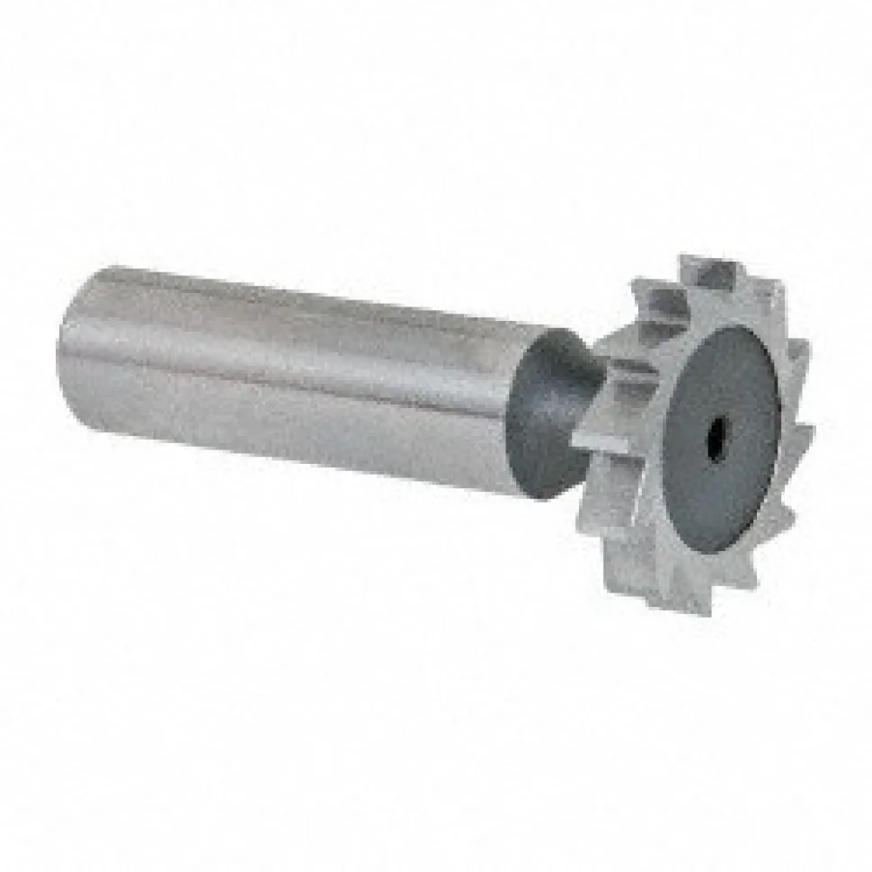 Woodruff Keyseat Cutter: 1" Cut Dia, 3/16" Cut Width, 1/2" Shank Dia, Straight Tooth