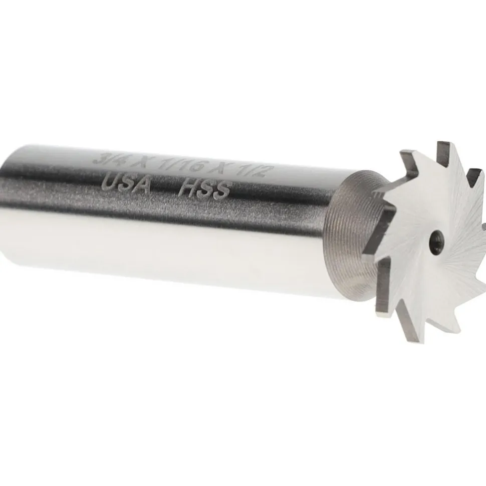 Woodruff Keyseat Cutter: 3/4" Cut Dia, 1/16" Cut Width, 1/2" Shank Dia, Straight Tooth