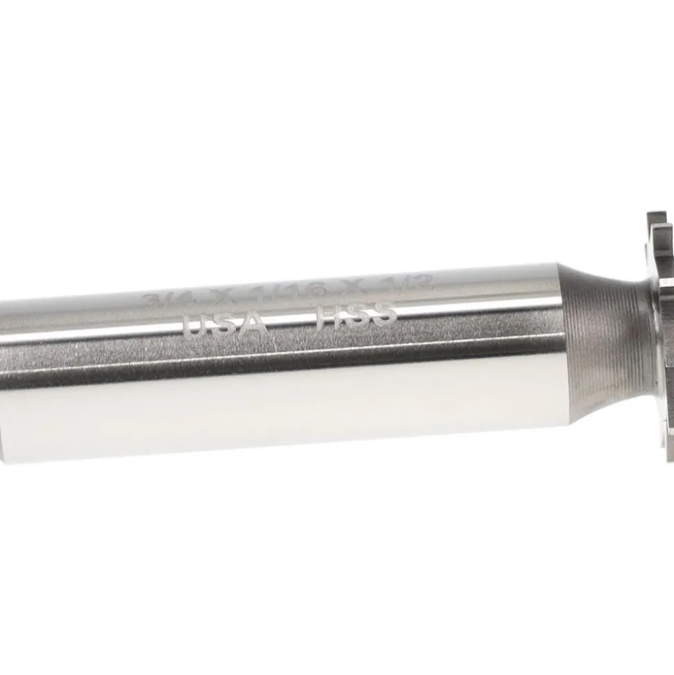Woodruff Keyseat Cutter: 3/4" Cut Dia, 1/16" Cut Width, 1/2" Shank Dia, Straight Tooth