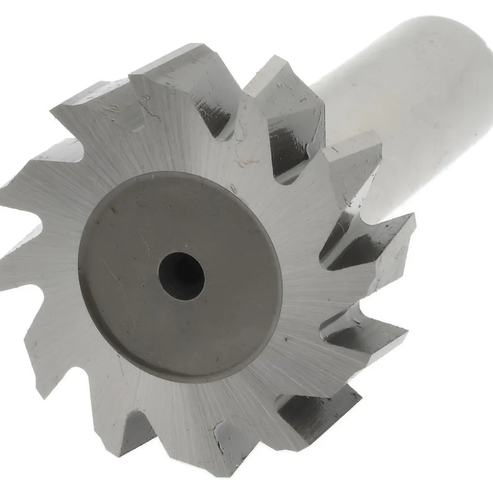 Woodruff Keyseat Cutter: 1-1/4" Cut Dia, 3/8" Cut Width, 1/2" Shank Dia, Staggered Tooth