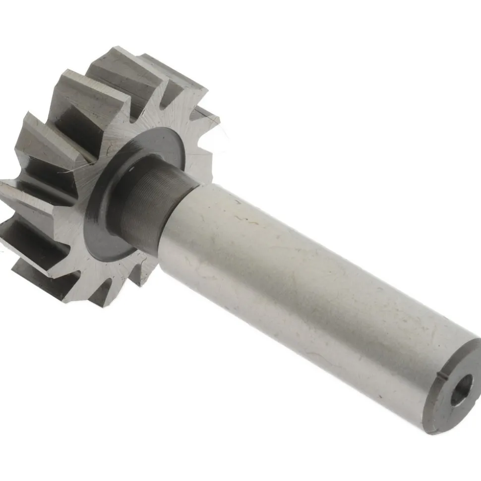 Woodruff Keyseat Cutter: 1-1/4" Cut Dia, 3/8" Cut Width, 1/2" Shank Dia, Staggered Tooth