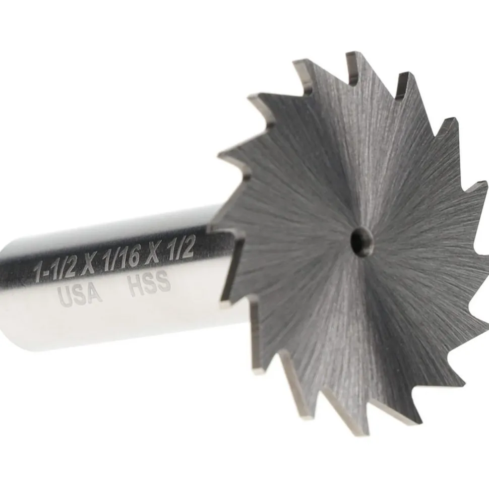 Woodruff Keyseat Cutter: 1-1/2" Cut Dia, 1/16" Cut Width, 1/2" Shank Dia, Straight Tooth