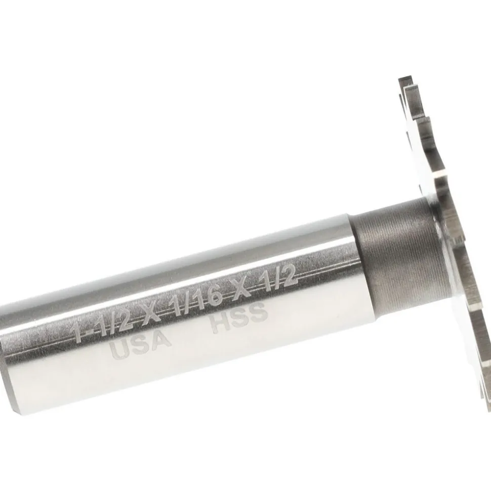 Woodruff Keyseat Cutter: 1-1/2" Cut Dia, 1/16" Cut Width, 1/2" Shank Dia, Straight Tooth