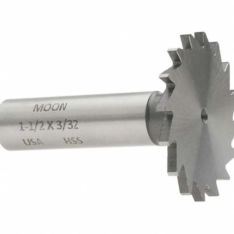 Woodruff Keyseat Cutter: 1-1/2" Cut Dia, 3/32" Cut Width, 1/2" Shank Dia, Straight Tooth