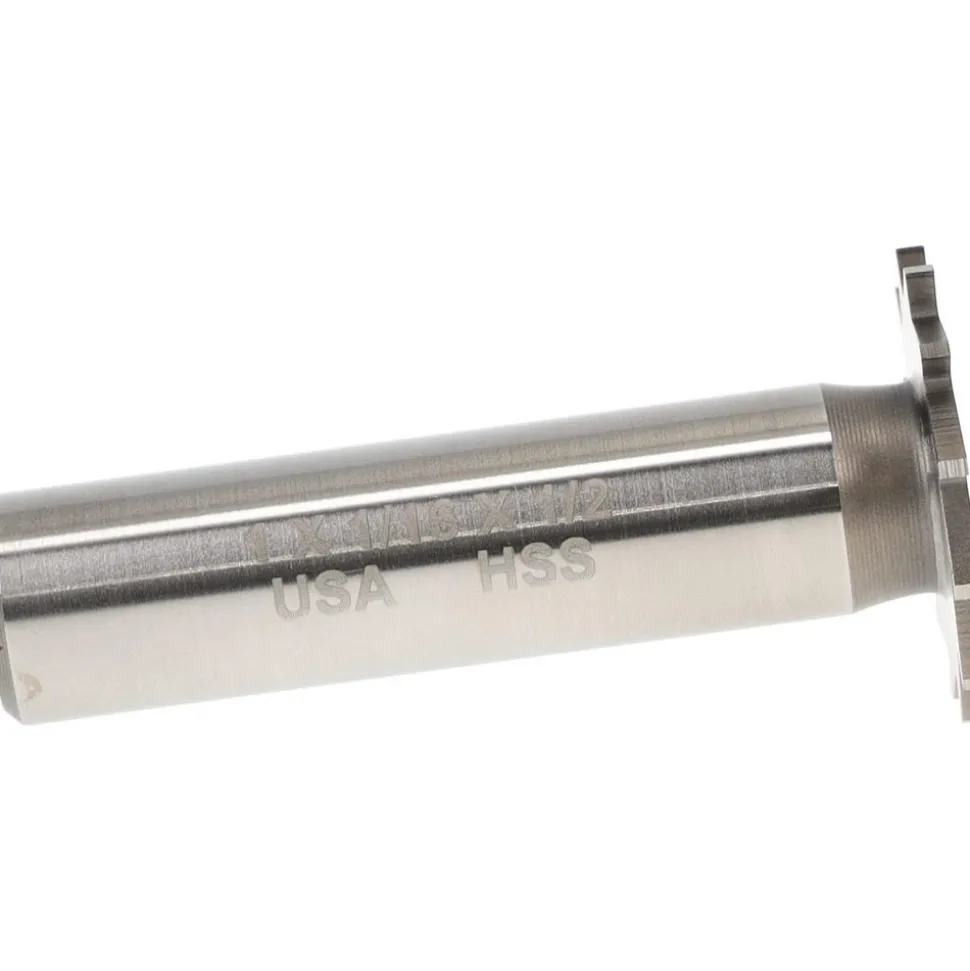 Woodruff Keyseat Cutter: 1" Cut Dia, 1/16" Cut Width, 1/2" Shank Dia, Straight Tooth