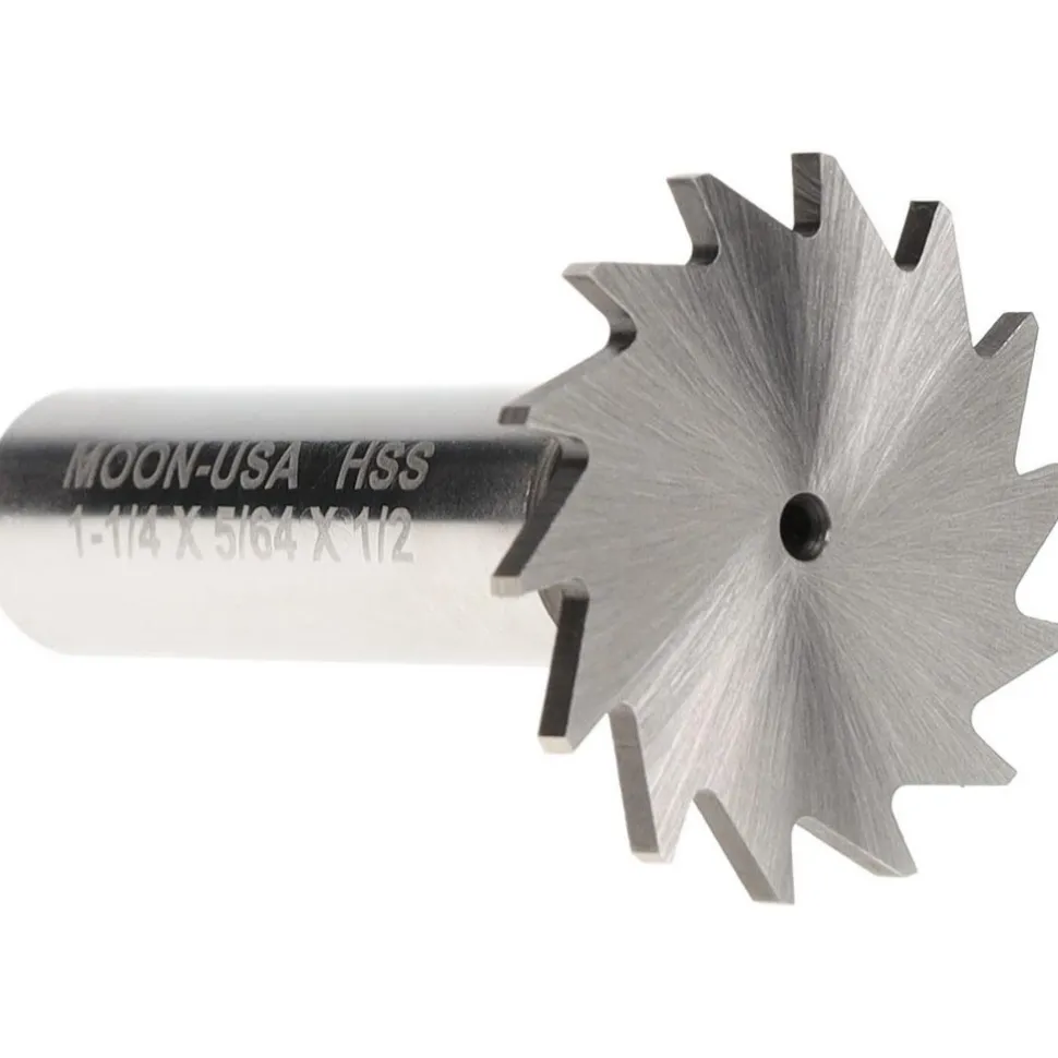 Woodruff Keyseat Cutter: 1-1/4" Cut Dia, 5/64" Cut Width, 1/2" Shank Dia, Straight Tooth