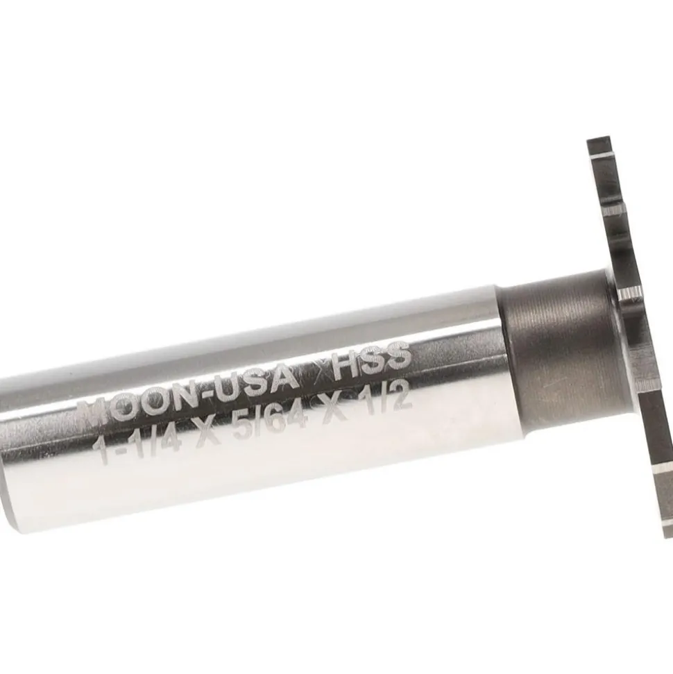 Woodruff Keyseat Cutter: 1-1/4" Cut Dia, 5/64" Cut Width, 1/2" Shank Dia, Straight Tooth