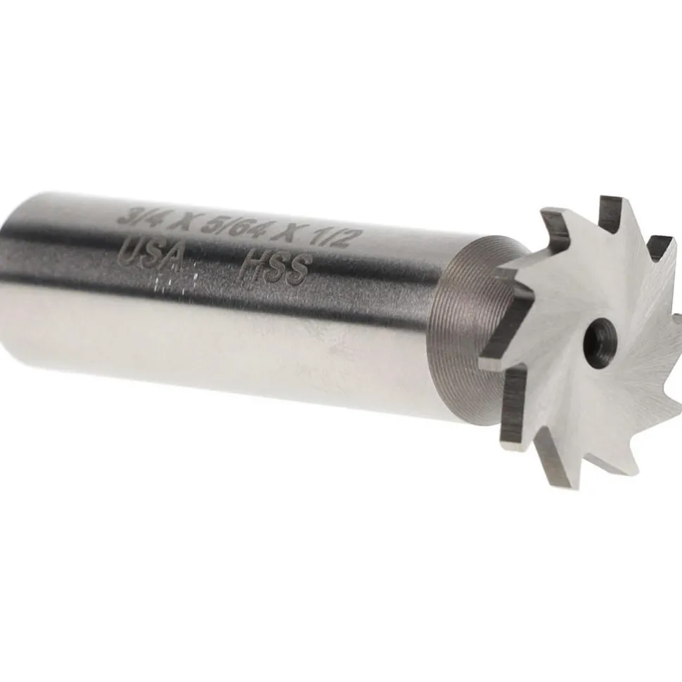 Woodruff Keyseat Cutter: 3/4" Cut Dia, 5/64" Cut Width, 1/2" Shank Dia, Straight Tooth