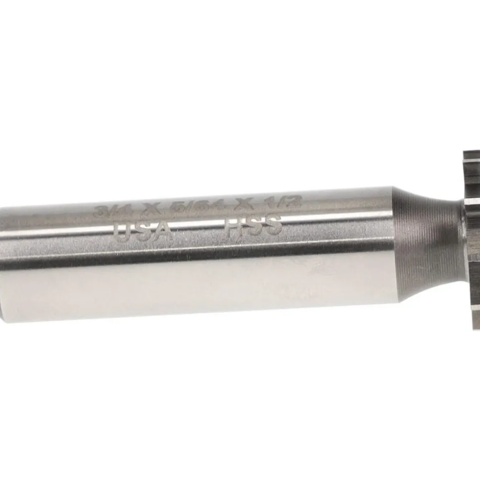 Woodruff Keyseat Cutter: 3/4" Cut Dia, 5/64" Cut Width, 1/2" Shank Dia, Straight Tooth